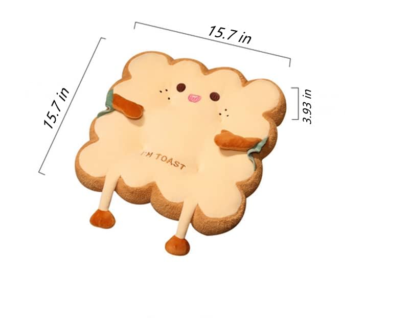 JOSON 17.8 inch Toast Pillow pad, Kawaii Plush Toy Funny Food Plush pad, for Office, Bedroom Seats, Valentine's Day, Christmas Birthday Gift