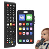 SLUQQHDU Baby Silicone Teething Toys for Babies 0-6 Months,Phone and Remote Teether Toys for Toddlers 6-12 Months,2 Pack Teether Toys Sensory Toys