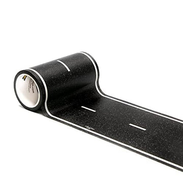 PlayTape Road Tape for Toy Cars - Sticks to Flat Surfaces, No Residue; 30 ft. x 4 in. Asphalt Road