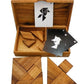 Logic Tangram Set with Play Cards Wooden Puzzle Game
