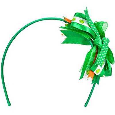 Rhode Island Novelty St Patricks Day Shamrock Irish Ribbon Headband Party Supplies (12 Per Order)