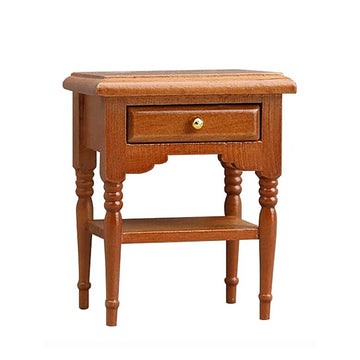 EatingBiting 1:12 1/12 Scale Miniature Wooden Furniture Dollhouse Closet Wardrobe Cabinet Bedside Table Nightstand Figurines for Acessories Coffe