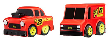 Little Tikes Crazy Fast Cars 2-Pack Race Chasers, Race Car Themed Pullback Toy Vehicles Goes up to 50 ft