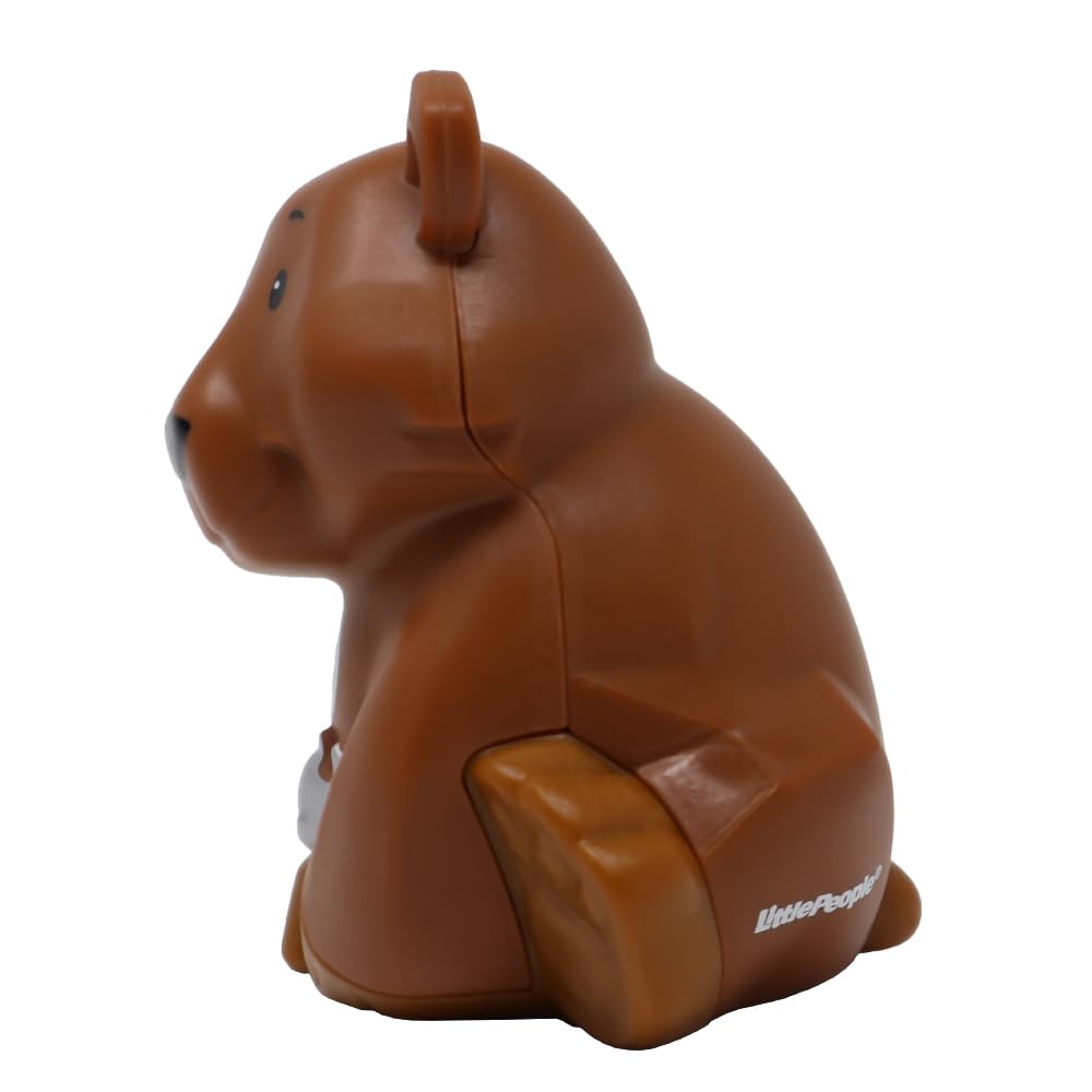Fisher-Price Replacement Part for Collectible Little People Alphabet Fun Zoo Safari Farm Playset JGR92 - Replacement Letter B Brown Bear with Fish