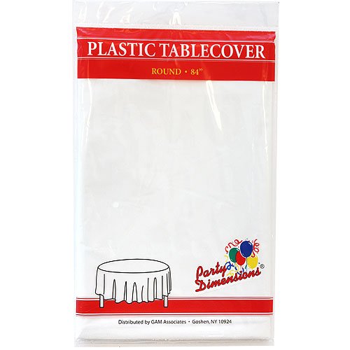 Party Dimensions 84" Round Plastic Tablecovers / Tablecloths - Bundle of 6 - Red, White & Blue