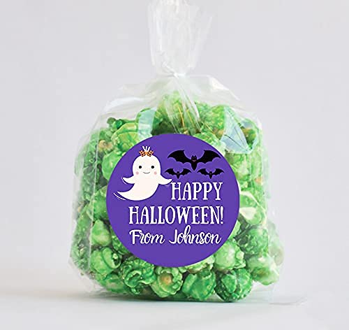 Custom Halloween Stickers, Personalized Happy Halloween Labels, Candy Halloween Stickers,Pumpkin Trick or Treat Stickers,Treat Bag Stickers Trunk or
