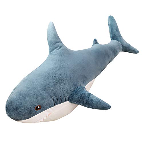 XIAOHONG 39 inch Giant Shark Stuffed Animal,Soft Shark Cushion Pillow Shark Plush Pillows,Chubby Stuffed Shark Toy Kid's Room Décor,Perfect Stress