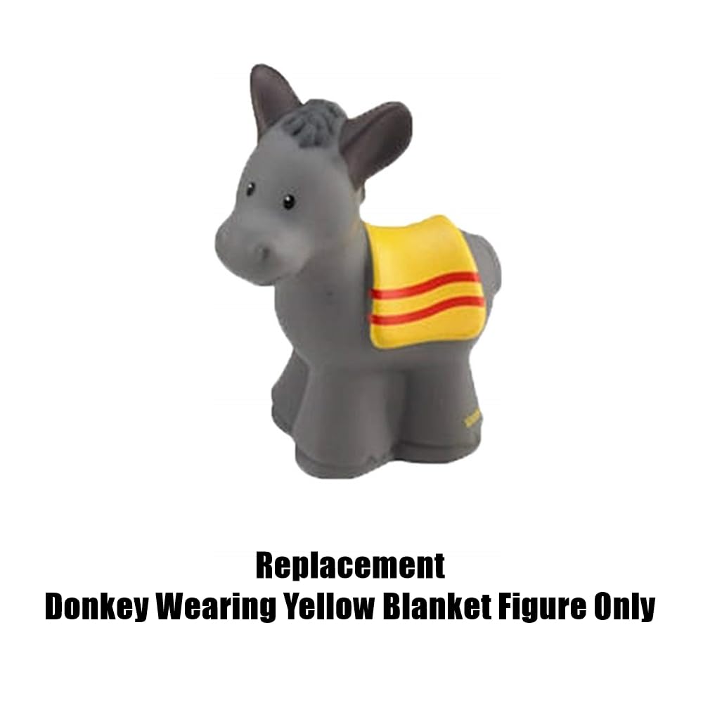 Mattel Replacement Part for Fisher-Price Little People Nativity Set - J2404 - Replacement Donkey in a Yellow Blanket Figure