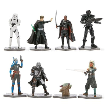 Disney Store Official Star Wars: The Mandalorian Figure Set - 8 Fully Sculpted Star Wars Figures Including The Mandalorian, Grogu, Ahsoka Tano & More