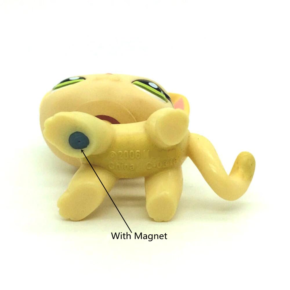 Mini Pet Toy Collection #733 Yellow Cream Short Hair Cat Cute Green Eyes Kitty
