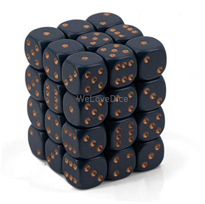 DND Dice Set-Chessex D&D Dice-12mm Opaque Dusty Blue and Copper Plastic Polyhedral Dice Set-Dungeons and Dragons Dice Includes 36 Dice - D6, Various