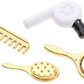 4 Pcs Miniature Bathroom Set with Hair Dryer, Accessories 1:12 Scale Bathroom Comb Mirror Hair Dryer Brush,Furniture Accessories