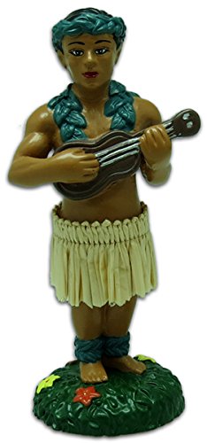 KC Hawaii Hula Boy w/Ukulele Dashboard Doll 4" X 1.5" X 2"