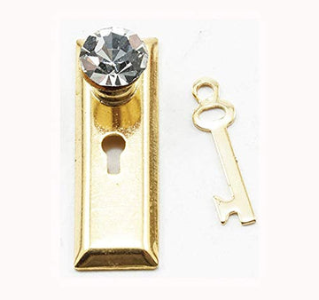 Handley House Dollhouse Miniature Classic Crystal Door Knob with Key 2 Pack