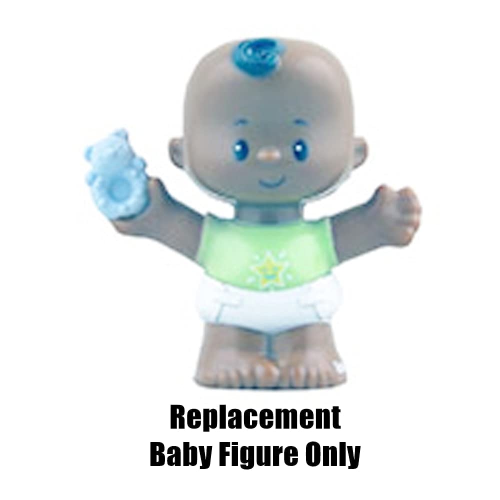 Replacement Figure for Little People African-American Cuddle 'n Play Babies Nursery - GPM35 ~ Replacement Baby ~ Black Hair, Green Star Shirt, Blue