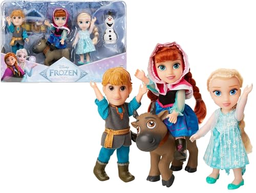 Disney Frozen Deluxe Petite Doll Gift Set - Includes Anna, Elsa, Kristoff, Sven and Olaf! Dolls are Approximately 6 inches Tall - Perfect for Any