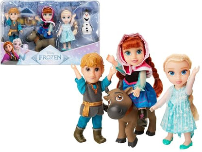 Disney Frozen Deluxe Petite Doll Gift Set - Includes Anna, Elsa, Kristoff, Sven and Olaf! Dolls are Approximately 6 inches Tall - Perfect for Any