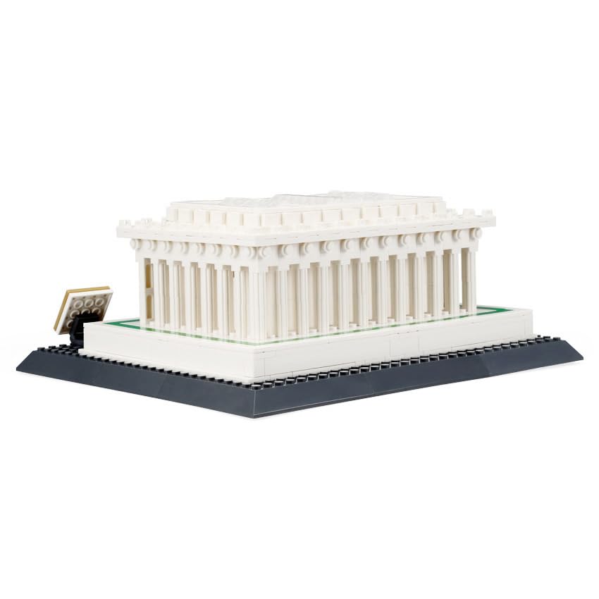 Lincoln Memorial Building Block Set (979 Pieces) Washington D.C. Lincoln Memorial Famous Landmark Series - Architecture Model for Kids and Adults