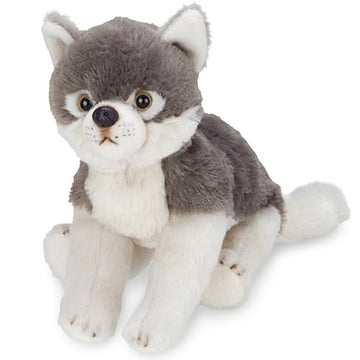 Bearington Lil' Nanook Wolf Stuffed Animal - 7" Soft, Cuddly, and Realistic Wolf Plush Toy with Floppy Body - Adorable Lifelike Wolves Stuffie Gift