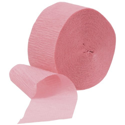 Unique Industries Crepe Paper Streamer, 81ft, Pastel Pink