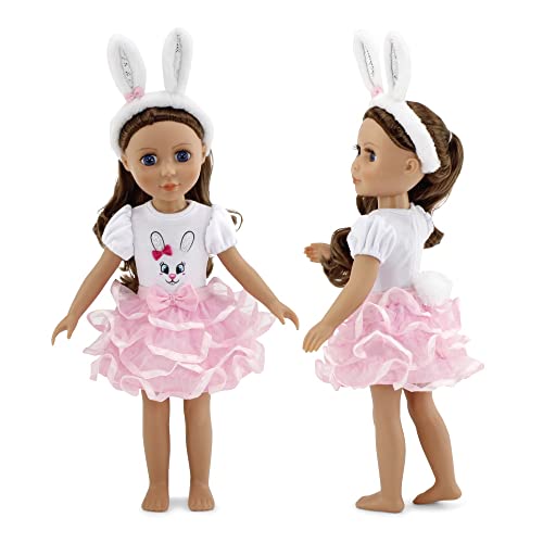 Emily Rose 14-inch Fashion Doll 3-PC Bunny Outfit, Includes Cute Bunny Ears Accessory | Gift Boxed | Doll NOT Included | Perfect Halloween Costume