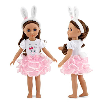 Emily Rose 14-inch Fashion Doll 3-PC Bunny Outfit, Includes Cute Bunny Ears Accessory | Gift Boxed | Doll NOT Included | Perfect Halloween Costume