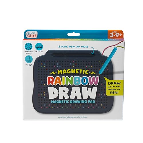 Chuckle & Roar Magnetic Rainbow Drawing Pad & Stencil Edition - Multicolor - Mess-Free Magnetic Drawing Board for Kids - Screen-Free Travel Activities