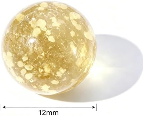 10Pcs Gold Marbles Glow in The Dark Glass Marbles Ball Luminous Glass Ball Runs,Marble DIY and Home Decoration Dice and Marble(12mm/0.47in)