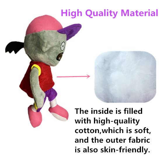 BASHERISE 2 PCS PVZ Plant and Zombies Plush Zombies Sets Toys Stuffed Soft PVZ Figure Doll Cows Zombies and Peaked Cap Zombies, Great Gift