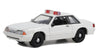 Greenlight 43008-L Hot Pursuit - 1987-93 Fox Body Mustang SSP Police - with Light and Push Bar 1/64 Scale