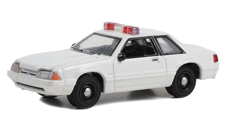 Greenlight 43008-L Hot Pursuit - 1987-93 Fox Body Mustang SSP Police - with Light and Push Bar 1/64 Scale