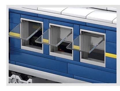 General Jim’s Motorized Blue Diesel Cargo Train Set, LED Light Up Engine, Sliding Door Railcars, Complete City Track System, Cargo Truck and Loading