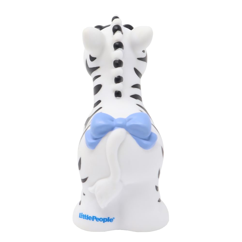 Fisher-Price Replacement Part for Collectible Little People Zoo Animals Playset 77984 - Replacement Black and White Zebra Figure with Blue Bow on Tail