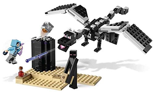LEGO Minecraft The End Battle 21151 Ender Dragon Building Kit Includes Dragon Slayer and Enderman Toy Figures for Dragon Fighting Adventures (222