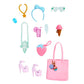 Barbie Accessories, Storytelling Pack for Barbie Dessert Themed Dolls, 11 Sweet Fashion Accessories