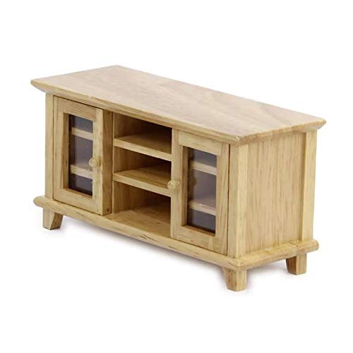 SXFSE Dollhouse TV Cabinet, 1:12 Scale Dollhouse Accessories Miniature Furniture Decor Model Play Toy