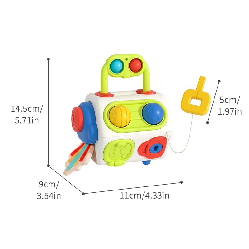Busy Cube for Toddlers 1 Years Old, Montessori Toys for 1 Year Old - Ideal Gifts for 1 Year Old Boys Girls - Airplane Plane Car Travel Toys for 6