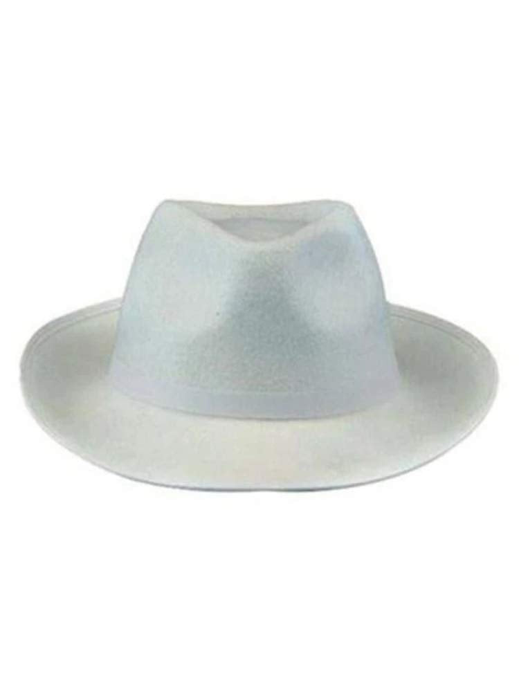 White Fedora 1920's Gangster Michael Jackson Pimp Hat Mens Halloween Costume