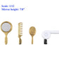 AirAds Dollhouse Accessories 1:12 Scale Dollhouse Bathroom Comb Mirror Hair Dryer Brush (Set 4)