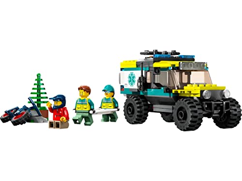 LEGO 40582 City 4x4 Off-Road Ambulance Rescue Limited Edition 2023 Set 6+ 162 Pieces with Cool Off-Road Vehicle and 3 Minfigures, Yellow Green and Red
