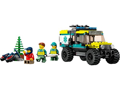 LEGO 40582 City 4x4 Off-Road Ambulance Rescue Limited Edition 2023 Set 6+ 162 Pieces with Cool Off-Road Vehicle and 3 Minfigures, Yellow Green and Red