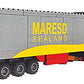 General Jim's Black Semi Truck Building Blocks Set - 231mm Highly Detailed Model - Realistic Black Cab, Gray and Yellow Trailer, Mirrors, Exhaust