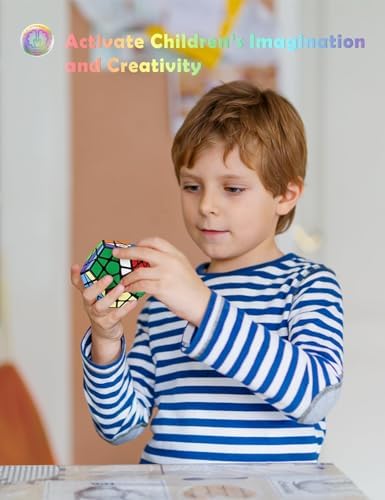 Megaminx Cube, Roxenda 3x3x3 Pentagonal Speed Cube Dodecahedron Magic Cube Puzzle Toy (Black)