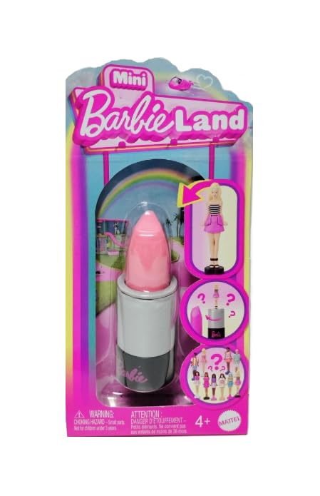 Barbie Mini BarbieLand Fashionistas Dolls, 1.5-inch Dolls in Lipstick Tube, Surprise Reveal (Colors & Styles May Vary) - Pack of 6