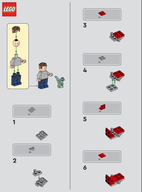 LEGO Jurassic World: Owen Minifigure with Helicopter and Baby Dino Lab