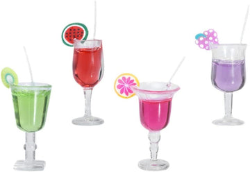 4 Pcs Miniature Dollhouse Juice and Wine Bottle Set - Resin Cocktail Cups and Beverage Bottles, Simulated Drink Models for Dollhouse Kitchen Decor