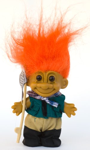 My Lucky Troll FISHERMAN Troll Doll (Orange Hair)