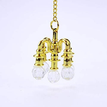 SXFSE Dollhouse Decoration Accessories, 1:12 Dollhouse Miniature Scene Model Chandelier (Gold, 55 x 20 mm)