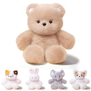FPYWO Teddy Bear Stuffed Animal, 16 Inch Cute Plushies Huggable Brown Bear Plush Toys Birthday Gift for Girls Boys Kids