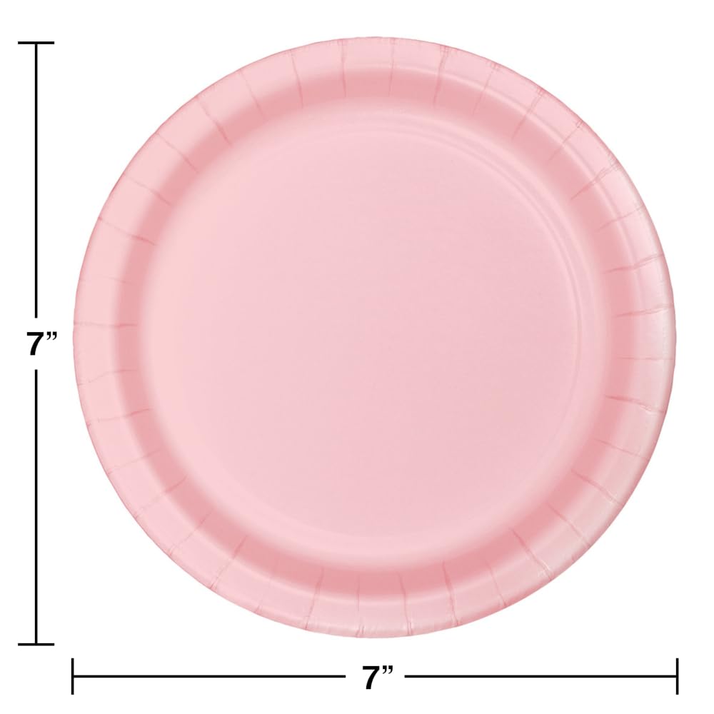 Creative Converting Touch of Color Paper Lunch Plates, 24-Count, Classic Pink